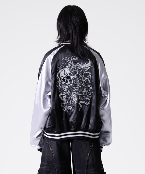 REFLEM(レフレム)の「『REFLEM/レフレム』スカル刺繍スカジャン(スカジャン・レディース・ブラック/ブラック×ホワイト・FREE)」の16枚目の写真