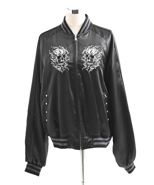 REFLEM(レフレム)の「『REFLEM/レフレム』スカル刺繍スカジャン(スカジャン・レディース・ブラック/ブラック×ホワイト・FREE)」の20枚目の写真