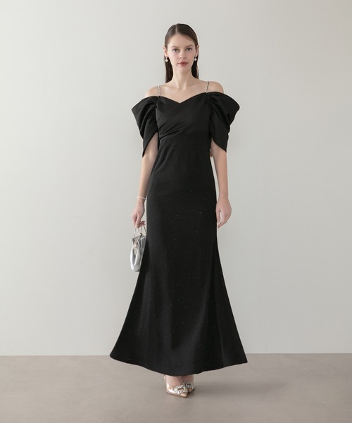 セール】【LEJA LUXE】ビジューストラップタックオフショルダー