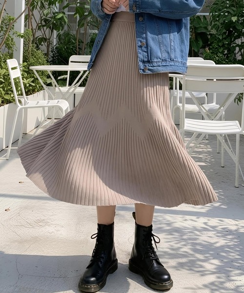 cammie(キャミー)の「Aラインニットスカート(スカート・レディース・ベージュ/ブラック/グレー・F)」の9枚目の写真