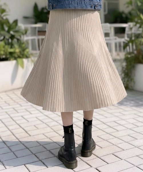cammie(キャミー)の「Aラインニットスカート(スカート・レディース・ベージュ/ブラック/グレー・F)」の15枚目の写真