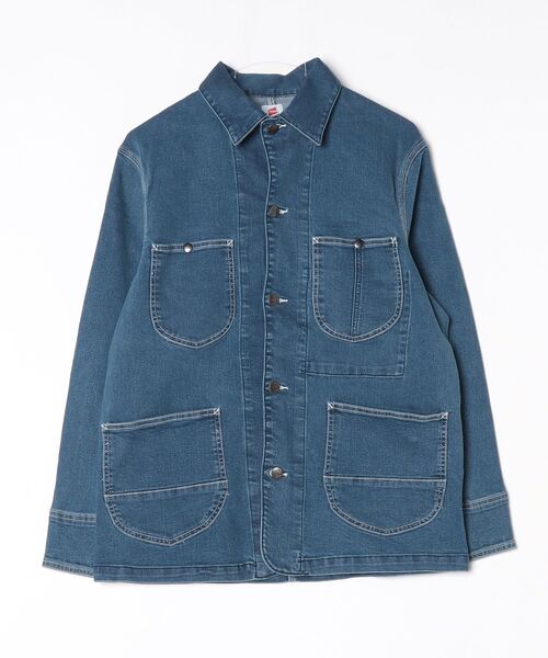 HANES(ヘインズ)の「『Hanes/ヘインズ』カバーオール(デニムジャケット・メンズ・サックスブルー/ブラック/ブルー/ネイビー・M/LL/L)」の4枚目の写真