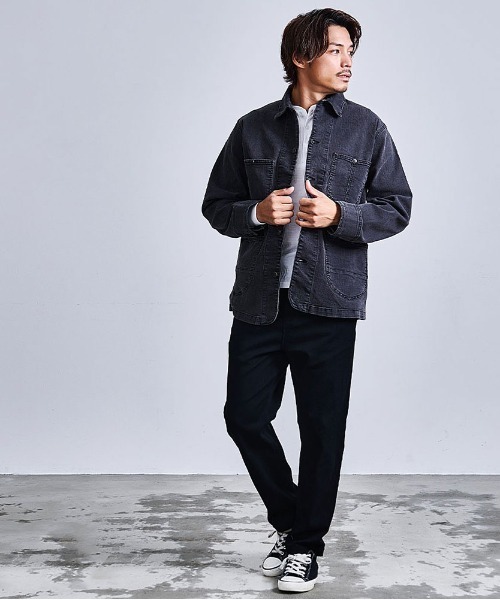 HANES(ヘインズ)の「『Hanes/ヘインズ』カバーオール(デニムジャケット・メンズ・サックスブルー/ブラック/ブルー/ネイビー・M/LL/L)」の5枚目の写真