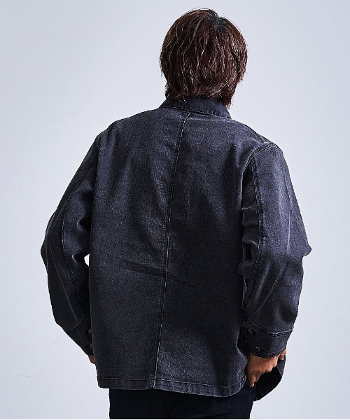 HANES(ヘインズ)の「『Hanes/ヘインズ』カバーオール(デニムジャケット・メンズ・サックスブルー/ブラック/ブルー/ネイビー・M/LL/L)」の7枚目の写真