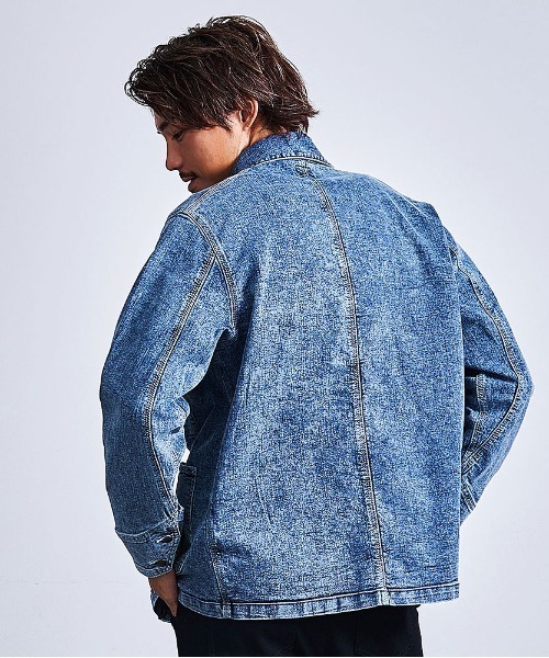 HANES(ヘインズ)の「『Hanes/ヘインズ』カバーオール(デニムジャケット・メンズ・サックスブルー/ブラック/ブルー/ネイビー・M/LL/L)」の13枚目の写真