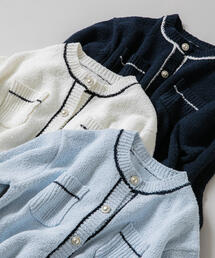 N.(N. Natural Beauty Basic) | バイカラーラインポケットカーデ(カーディガン/ボレロ)