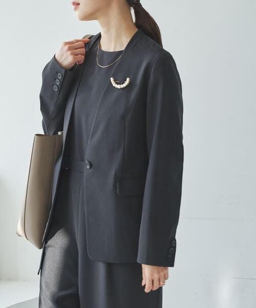 URBAN RESEARCH（アーバンリサーチ）の「『セットアップ対応』ノーカラージャケット（ノーカラージャケット・レディース・ネイビー/ブラック・36/38/40）」の17枚目の写真