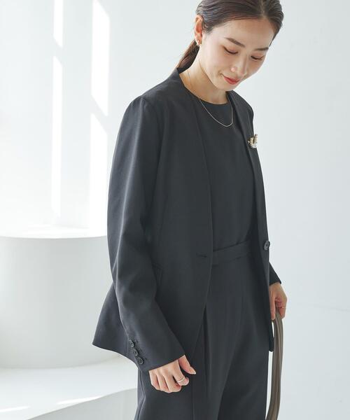 URBAN RESEARCH（アーバンリサーチ）の「『セットアップ対応』ノーカラージャケット（ノーカラージャケット・レディース・ネイビー/ブラック・36/38/40）」の18枚目の写真