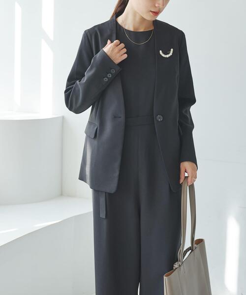 URBAN RESEARCH（アーバンリサーチ）の「『セットアップ対応』ノーカラージャケット（ノーカラージャケット・レディース・ネイビー/ブラック・36/38/40）」の21枚目の写真