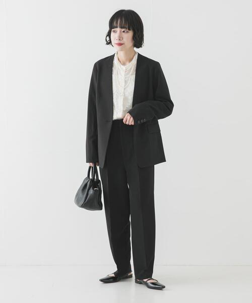 セール】『セットアップ対応』ノーカラージャケット（ノーカラー