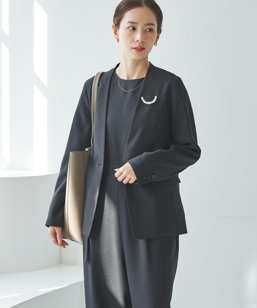 URBAN RESEARCH(アーバンリサーチ)の「ノーカラージャケット(ノーカラージャケット・レディース・ネイビー/ブラック・36/38/40)」の3枚目の写真