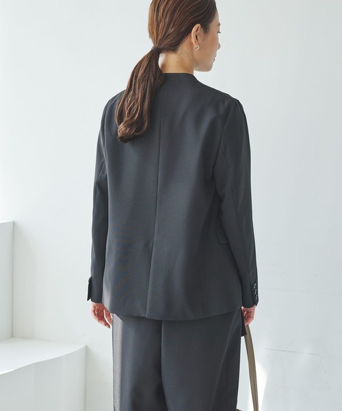 URBAN RESEARCH(アーバンリサーチ)の「ノーカラージャケット(ノーカラージャケット・レディース・ネイビー/ブラック・36/38/40)」の4枚目の写真