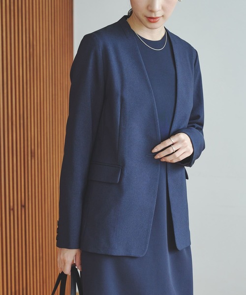 URBAN RESEARCH(アーバンリサーチ)の「ノーカラージャケット(ノーカラージャケット・レディース・ネイビー/ブラック・36/38/40)」の8枚目の写真