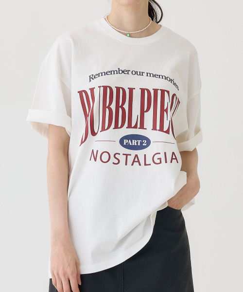 BUBBLPIECE(バブルピース)の「セカンドリメンバー ピグメントTシャツ_ホワイト(Tシャツ/カットソー・レディース・その他・MEDIUM/LARGE)」の3枚目の写真