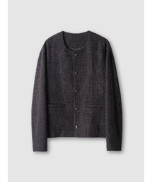 POKER FACE（ポーカーフェイス）の「[STALKERS &times; POKERFACE] COLLARLESS JACKET TWEED PURPLE (ITALY FABRIC)（その他アウター）」