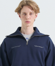 replaycontainer（リプレイコンテナ）の「double logo long half zipup mtm (navy)（スウェット）」