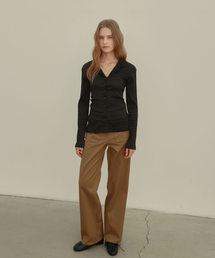 STRIPE POCKET PANTS [ CAMEL ]