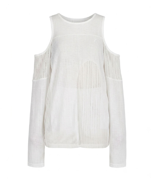 MOIREMOA(モアレモア)の「off-shoulder loose T-shirt-Ivory(Tシャツ/カットソー・レディース・アイボリー・FREE)」の1枚目の写真