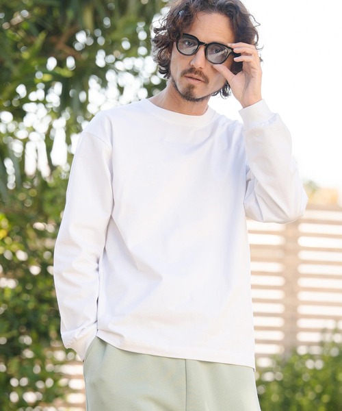 CAMBIO(カンビオ)の「mlt5528- 9.8ozスーパーヘビーウェイトロンT カットソー(HLCM0234)(Tシャツ/カットソー・メンズ・ブラック/ヘザーグレー/ホワイト/ネイビー・S/M/L/XL)」の5枚目の写真