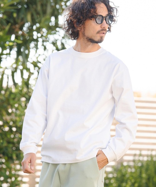 CAMBIO(カンビオ)の「mlt5528- 9.8ozスーパーヘビーウェイトロンT カットソー(HLCM0234)(Tシャツ/カットソー・メンズ・ブラック/ヘザーグレー/ホワイト/ネイビー・S/M/L/XL)」の6枚目の写真