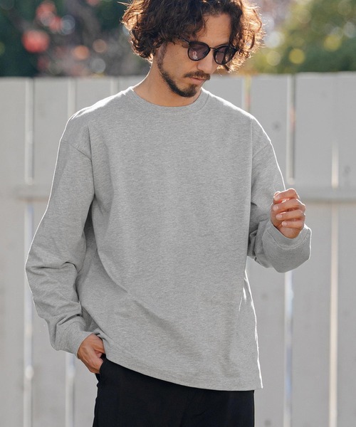 CAMBIO(カンビオ)の「mlt5528- 9.8ozスーパーヘビーウェイトロンT カットソー(HLCM0234)(Tシャツ/カットソー・メンズ・ブラック/ヘザーグレー/ホワイト/ネイビー・S/M/L/XL)」の14枚目の写真