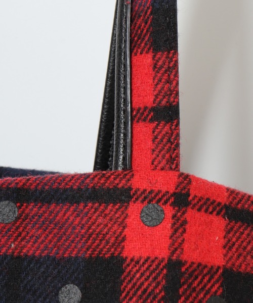 ROOTOTE(ルートート)の「ROOTOTE ドット&チェックフェルトトート(トートバッグ・メンズ・ブラック系その他/レッド系その他・FREE)」の13枚目の写真