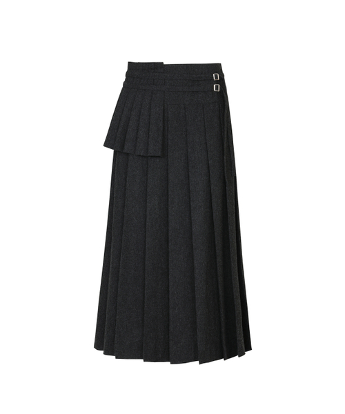 PAIN OR PLEASURE(ペインオアプレジャー)の「LAYERED PLEATS SKIRT charcoal(スカート・レディース・その他・ONE SIZE)」の1枚目の写真