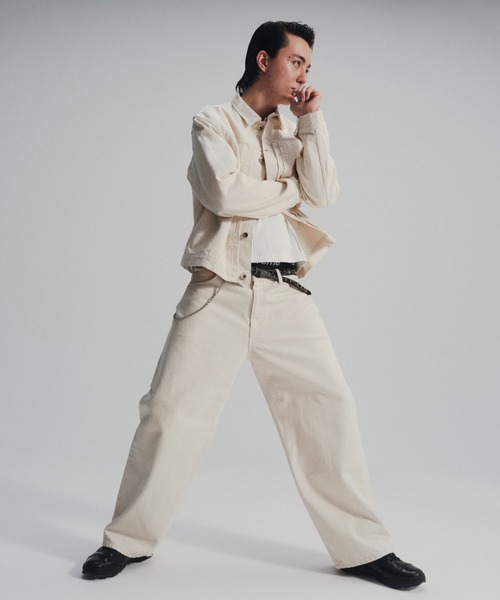 Sourcream（サワークリーム）の「【Sourcream】セルビッチデニムパンツ（デニムパンツ・レディース・ブラック/インディゴブルー/アイボリー・FREE）」の2枚目の写真