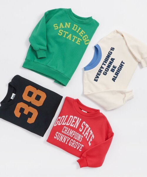 BREEZE（ブリーズ）の「ロゴナンバリングトレーナー（スウェット・キッズ・グリーン/チャコール/オフホワイト/レッド・100/80/140/130/120/110/90）」の6枚目の写真