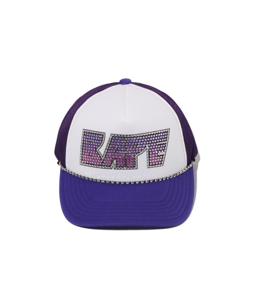 A BATHING APE（アベイシングエイプ）の「BAPE CRYSTAL MESH CAP（キャップ・メンズ・ブラック/パープル・FREE）」の4枚目の写真