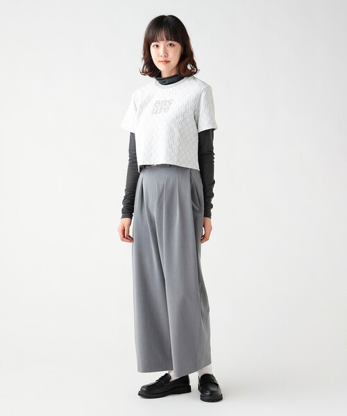 BEAMS HEART（ビームスハート）の「レース ロゴ Tシャツ（Tシャツ/カットソー・レディース・サックスブルー/グレー/チャコールグレー・FREE）」の5枚目の写真