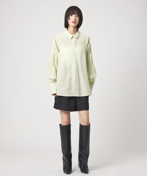 EMMEL REFINES（エメルリファインズ）の「＜EMMEL REFINES＞EM ソデタック オーバーシャツ（シャツ/ブラウス・レディース・オフホワイト/ライトブルー/ライム・FREE）」の7枚目の写真