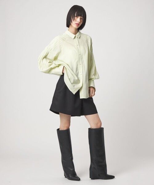 EMMEL REFINES（エメルリファインズ）の「＜EMMEL REFINES＞EM ソデタック オーバーシャツ（シャツ/ブラウス・レディース・オフホワイト/ライトブルー/ライム・FREE）」の9枚目の写真