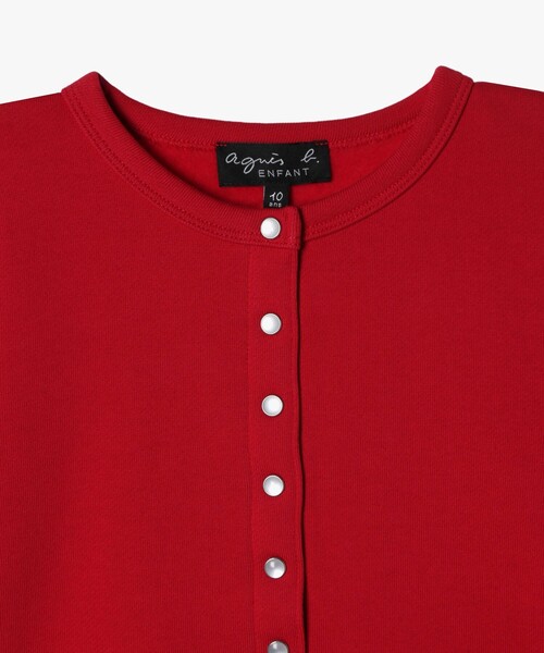 agnes b.（アニエスベー）の「キッズ コットン メルトン 長袖 カーディガンプレッション（カーディガン/ボレロ・キッズ・レッド系その他・4YEAR/6YEAR/8YEAR/10YEAR/12YEAR）」の3枚目の写真