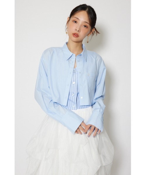 rienda（リエンダ）の「バックリボンレイヤードシャツ 春服（シャツ/ブラウス・レディース・ブルー/ピンク/ホワイト・SMALL/MEDIUM）」の21枚目の写真