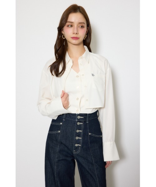 rienda（リエンダ）の「バックリボンレイヤードシャツ 春服（シャツ/ブラウス・レディース・ブルー/ピンク/ホワイト・SMALL/MEDIUM）」の5枚目の写真