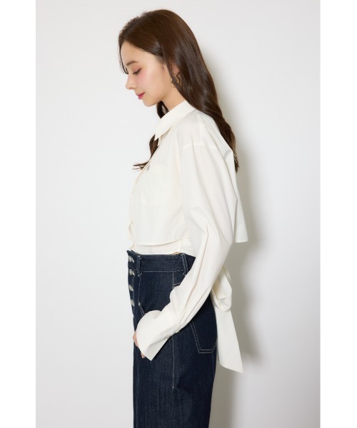 rienda（リエンダ）の「バックリボンレイヤードシャツ 春服（シャツ/ブラウス・レディース・ブルー/ピンク/ホワイト・SMALL/MEDIUM）」の6枚目の写真