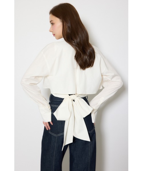 rienda（リエンダ）の「バックリボンレイヤードシャツ 春服（シャツ/ブラウス・レディース・ブルー/ピンク/ホワイト・SMALL/MEDIUM）」の7枚目の写真