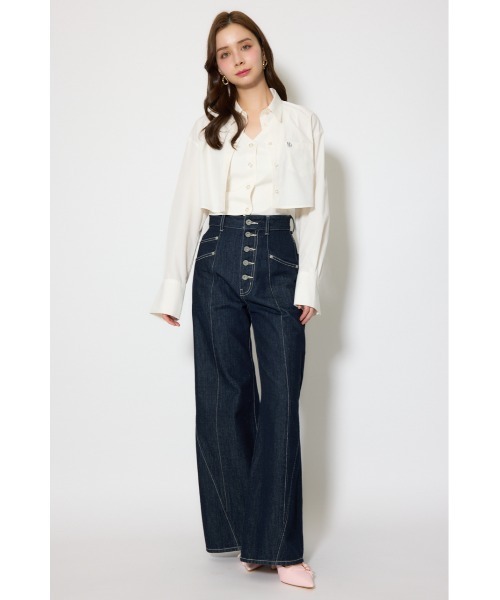 rienda（リエンダ）の「バックリボンレイヤードシャツ 春服（シャツ/ブラウス・レディース・ブルー/ピンク/ホワイト・SMALL/MEDIUM）」の8枚目の写真