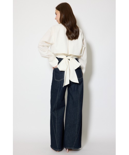 rienda（リエンダ）の「バックリボンレイヤードシャツ 春服（シャツ/ブラウス・レディース・ブルー/ピンク/ホワイト・SMALL/MEDIUM）」の9枚目の写真