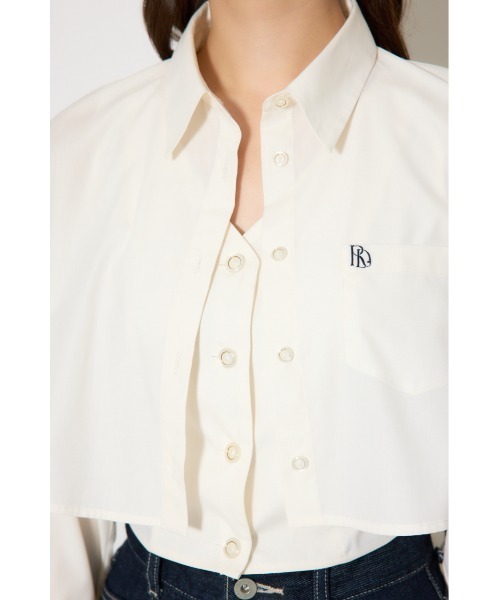 rienda（リエンダ）の「バックリボンレイヤードシャツ 春服（シャツ/ブラウス・レディース・ブルー/ピンク/ホワイト・SMALL/MEDIUM）」の16枚目の写真
