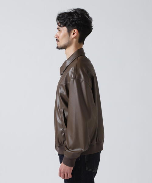 Toironier（トワロニエ）の「Toironier/トワロニエ/Artificial Leather Work（ブルゾン・メンズ・ブラウン/ブラック・1）」の10枚目の写真