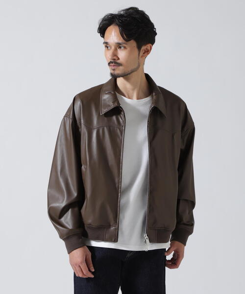 Toironier(トワロニエ)の「Toironier/トワロニエ/Artificial Leather Work(ブルゾン・メンズ・ブラウン/ブラック・1)」の10枚目の写真