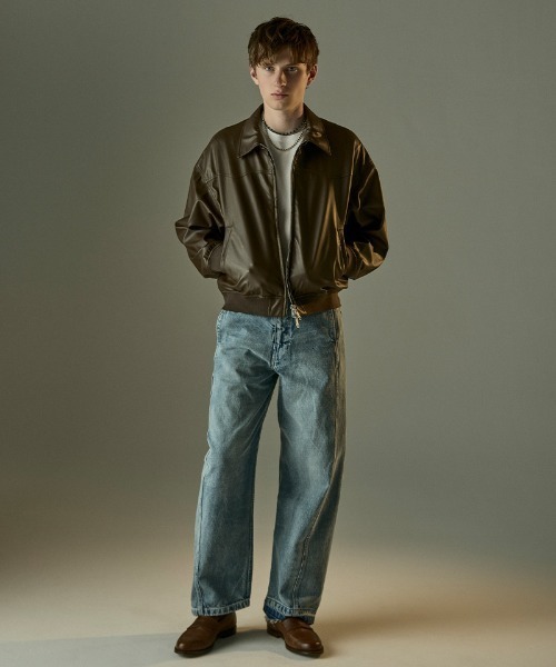 Toironier(トワロニエ)の「Toironier/トワロニエ/Artificial Leather Work(ブルゾン・メンズ・ブラウン/ブラック・1)」の7枚目の写真