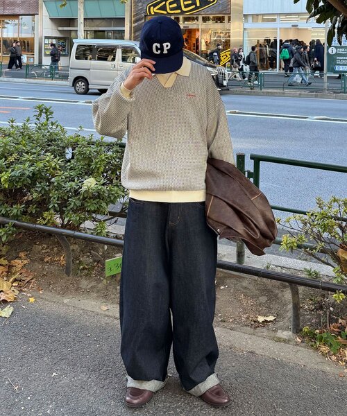 CIAOPANIC（チャオパニック）の「バーズアイニットポロシャツ（ニット/セーター・レディース・ネイビー/ホワイト/グリーン/ブルー・FREE）」の9枚目の写真