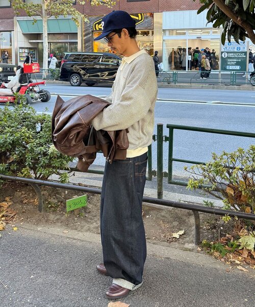 CIAOPANIC（チャオパニック）の「バーズアイニットポロシャツ（ニット/セーター・レディース・ネイビー/ホワイト/グリーン/ブルー・FREE）」の10枚目の写真