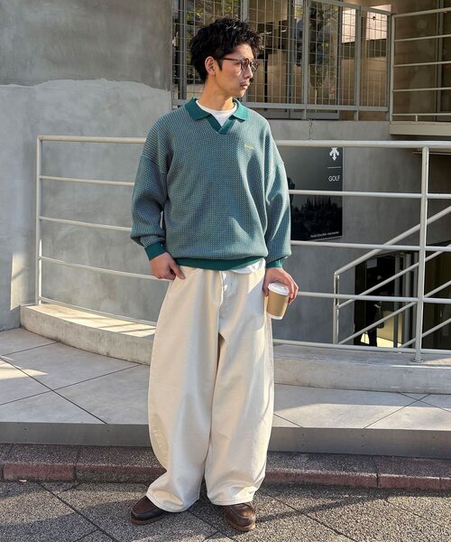 CIAOPANIC（チャオパニック）の「バーズアイニットポロシャツ（ニット/セーター・レディース・ネイビー/ホワイト/グリーン/ブルー・FREE）」の18枚目の写真