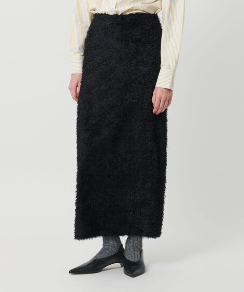 H　BEAUTY&YOUTH UNITED ARROWS（エイチビューティーアンドユースユナイテッドアローズ）の「＜H＞ポリエステル フリンジ ロングスカート（スカート・レディース・ベージュ/ブラック・S/M）」の3枚目の写真