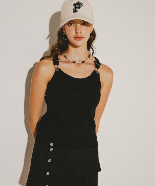 PAKKE(パッケ)の「バックルシンボルトップ(ブラック)(Tシャツ/カットソー・レディース・その他・FREE)」の1枚目の写真