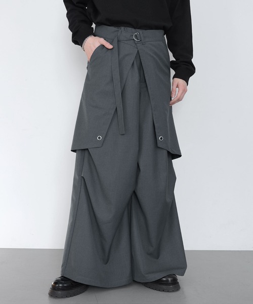 LILL(リル)の「【脱着可能】TR2wayスカートスラックス(スラックス・メンズ・ブラック/ライトグレー/チャコールグレー・XL/L/M/S)」の2枚目の写真